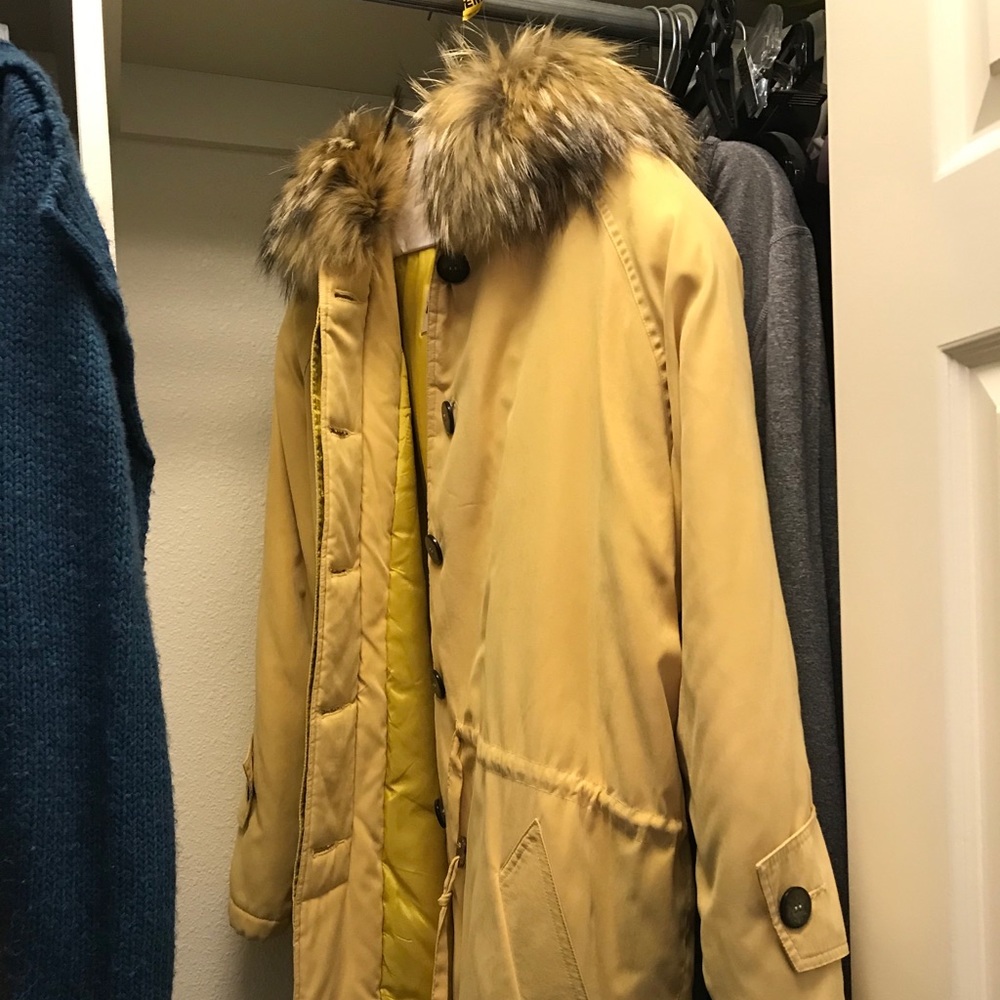 COPY - Votre Nom Paris Beige Jacket with Fur Hood